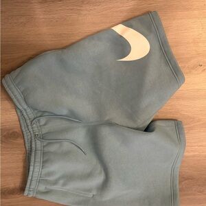 Nike Athletic Shorts in Light Blue with White Swoosh